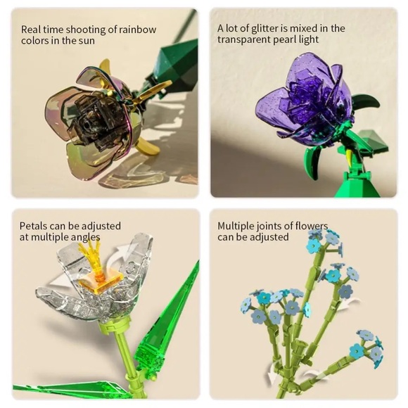 1pcs Lego Creative Building Blocks Flower Bricks Plant Gift Constructor Rose - Picture 14 of 14